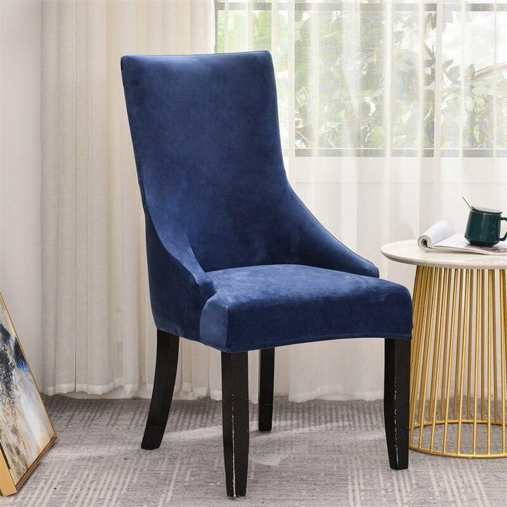 Housse de chaise incliné en velours Océane de couleur bleu marine