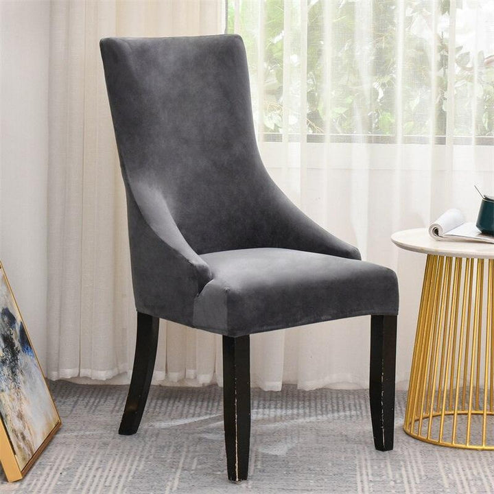 Housse de chaise incliné en velours Océane de couleur gris foncé