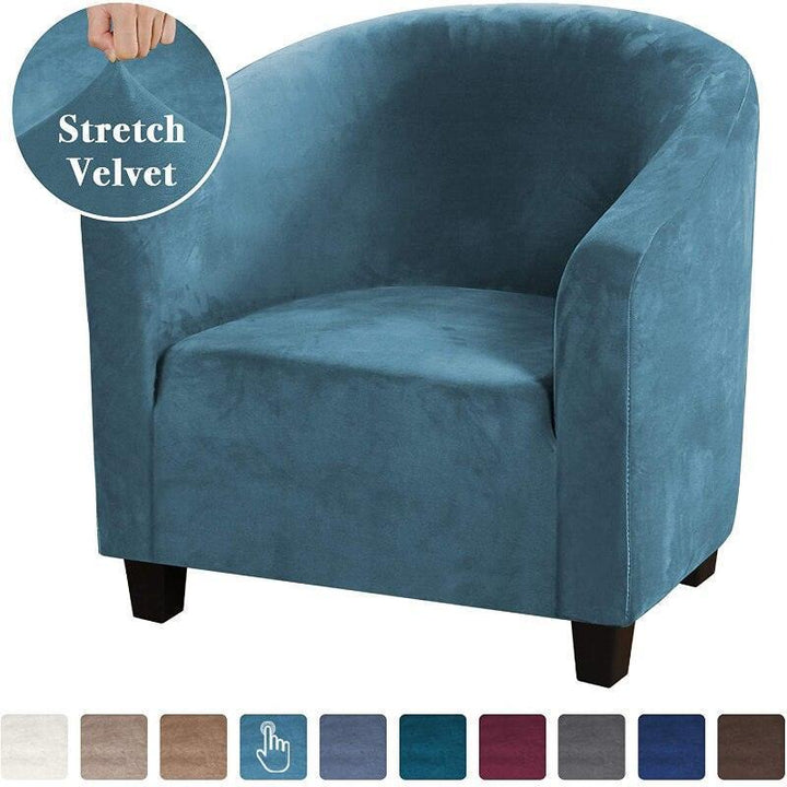 Housse de fauteuil en velours extensible - Eva - Atelier de la housse