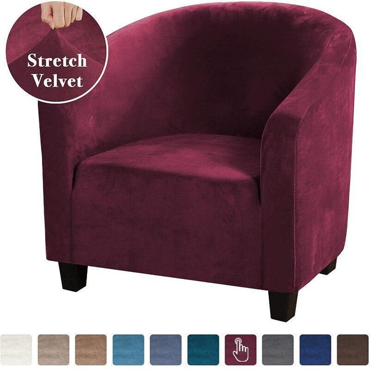 Housse de fauteuil en velours extensible - Eva - Atelier de la housse