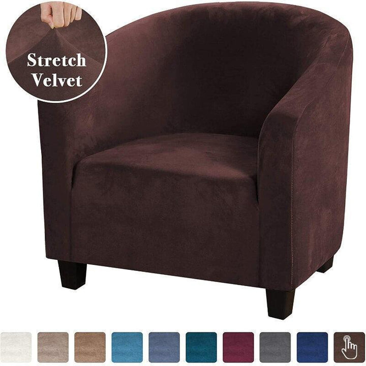 Housse de fauteuil en velours extensible - Eva - Atelier de la housse